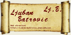 Ljuban Batrović vizit kartica